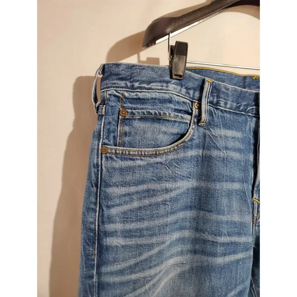 True Religion Mens Rocco Button Fly Relaxed Skinny Jeans Size 36 Medium Wash